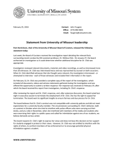 Statement from University of Missouri leadership