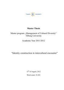 “Identity construction in intercultural encounter”  Master Thesis