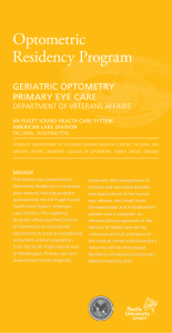 Optometric Residency Program Geriatric OptOmetry primary eye care