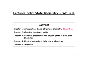 Lecture: Solid State Chemistry - WP I/II Content