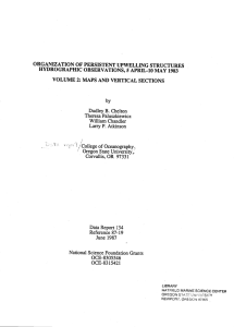 ORGANIZATION OF PERSISTENT UPWELLING STRUCTURES HYDROGRAPHIC OBSERVATIONS, 5 APRIL-10 MAY 1983 VOLUME by