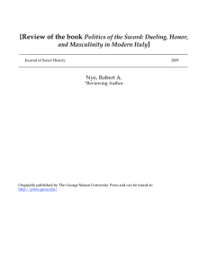 [Review of the book ] Politics of the Sword: Dueling, Honor,