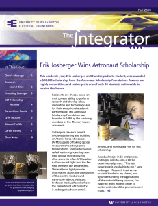 ntegrator The Erik Josberger Wins Astronaut Scholarship In This Issue...