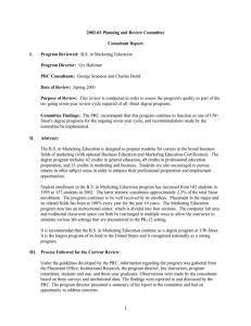 2002­03 Planning and Review Committee  Consultant Report  I.  Program Reviewed: