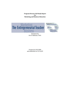 Program Director Self-Study Report For Marketing and Business Education
