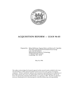ACQUISITION REFORM — LEAN 94-03