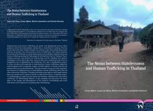 The Nexus between Statelessness and Human Trafficking in Thailand
