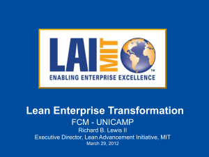 Lean Enterprise Transformation FCM - UNICAMP Richard B. Lewis II