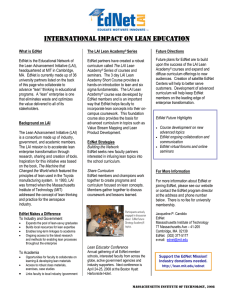 INTERNATIONAL IMPACT ON LEAN EDUCATION