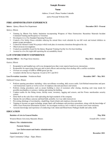 Sample Resume Name FIRE ADMINISTRATION EXPERIENCE