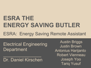 ESRA THE ENERGY SAVING BUTLER  ESRA:  Energy Saving Remote Assistant