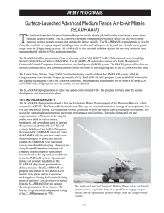 T Surface-Launched Advanced Medium Range Air-to-Air Missile (SLAMRAAM) ARMY PROGRAMS
