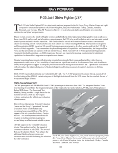 T F-35 Joint Strike Fighter (JSF) NAVY PROGRAMS