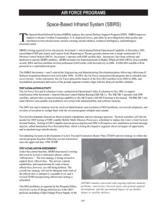 T Space-Based Infrared System (SBIRS) AIR FORCE PROGRAMS