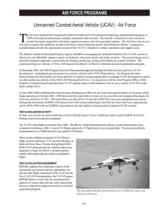 T Unmanned Combat Aerial Vehicle (UCAV) - Air Force AIR FORCE PROGRAMS