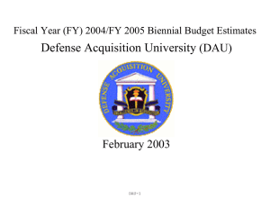 Defense Acquisition University (DAU) February 2003