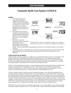Composite Health Care System II (CHCS II) DOD PROGRAMS