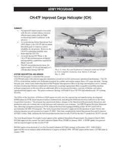 CH-47F Improved Cargo Helicopter (ICH) ARMY PROGRAMS
