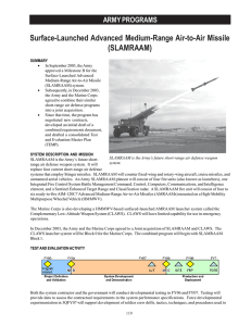 Surface-Launched Advanced Medium-Range Air-to-Air Missile (SLAMRAAM) ARMY PROGRAMS