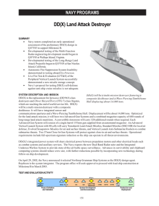 DD(X) Land Attack Destroyer NAVY PROGRAMS