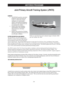 Joint Primary Aircraft Training System (JPATS) AIR FORCE PROGRAMS