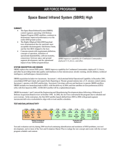 Space Based Infrared System (SBIRS) High AIR FORCE PROGRAMS