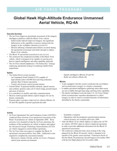Global Hawk High-Altitude Endurance Unmanned Aerial Vehicle, RQ-4A