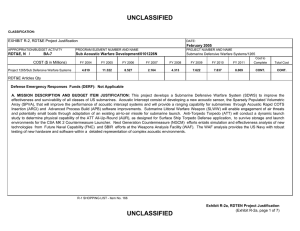 UNCLASSIFIED EXHIBIT R-2, RDT&amp;E Project Justification COST ($ in Millions) February 2005