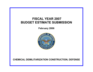 FISCAL YEAR 2007 BUDGET ESTIMATE SUBMISSION