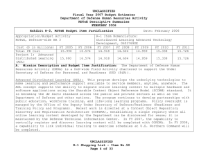 UNCLASSIFIED Fiscal Year 2007 Budget Estimates Department of Defense Human Resources Activity