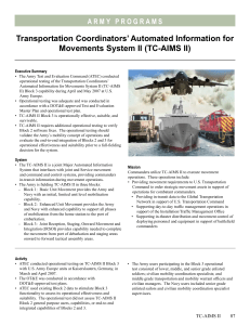 Transportation Coordinators’ Automated Information for Movements System II (TC-AIMS II)