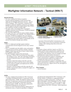 Warfighter Information Network – Tactical (WIN-T)