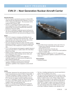 CVN 21 – Next Generation Nuclear Aircraft Carrier