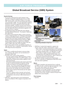 Global Broadcast Service (GBS) System