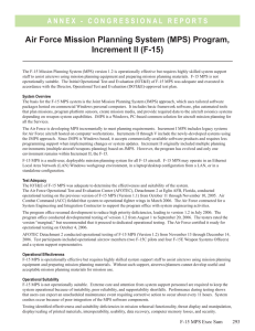 Air Force Mission Planning System (MPS) Program, Increment II (F-15)