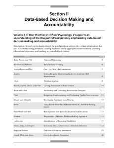 Section II Data-Based Decision Making and Accountability Best Practices in School Psychology V