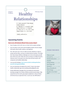 Healthy Relationships  Upcoming Events:
