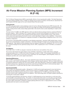 Air Force Mission Planning System (MPS) Increment III (F-16)
