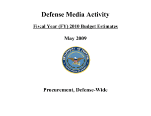 Defense Media Activity  May 2009 Procurement, Defense-Wide