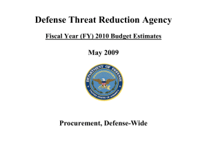 Defense Threat Reduction Agency  May 2009 Procurement, Defense-Wide