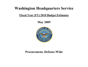 Washington Headquarters Service  May 2009 Procurement, Defense-Wide