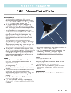 F-22A – Advanced Tactical Fighter