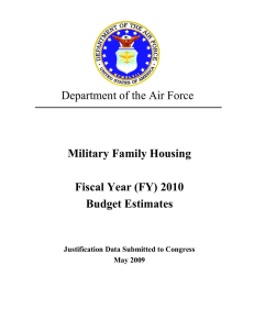 Department of the Air Force Military Family Housing Fiscal Year (FY) 2010