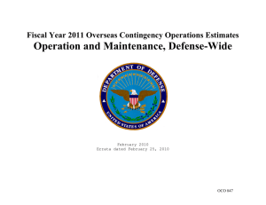 Operation and Maintenance, Defense-Wide Fiscal Year 2011 Overseas Contingency Operations Estimates
