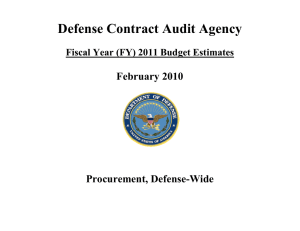 Defense Contract Audit Agency  February 2010 Procurement, Defense-Wide