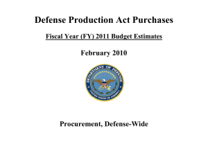 Defense Production Act Purchases  February 2010 Procurement, Defense-Wide