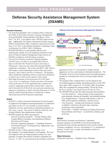 Defense Security Assistance Management System (DSAMS)