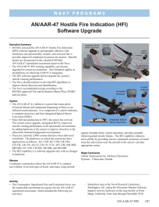 AN/AAR-47 Hostile Fire Indication (HFI) Software Upgrade