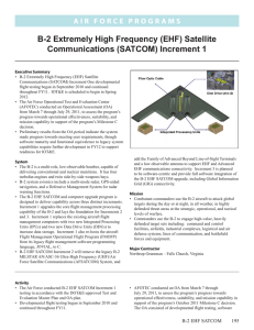 B-2 Extremely High Frequency (EHF) Satellite Communications (SATCOM) Increment 1