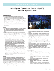Joint Space Operations Center (JSpOC) Mission System (JMS)